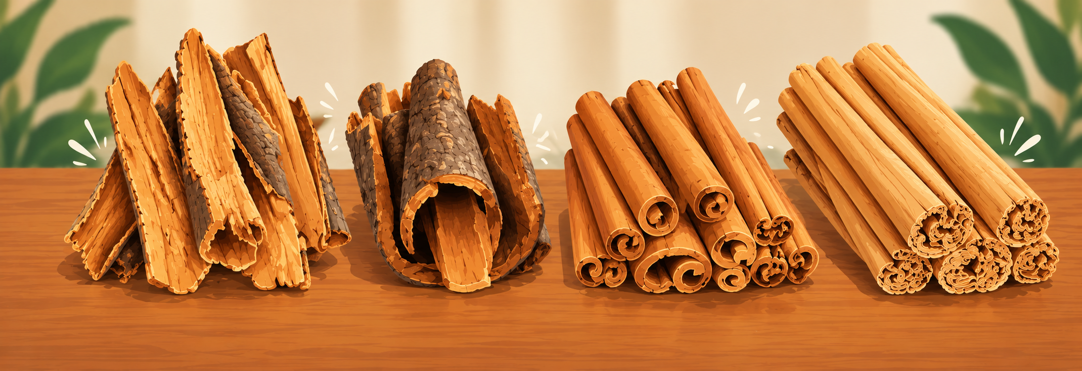 The four major types of cinnamon sold around the world
